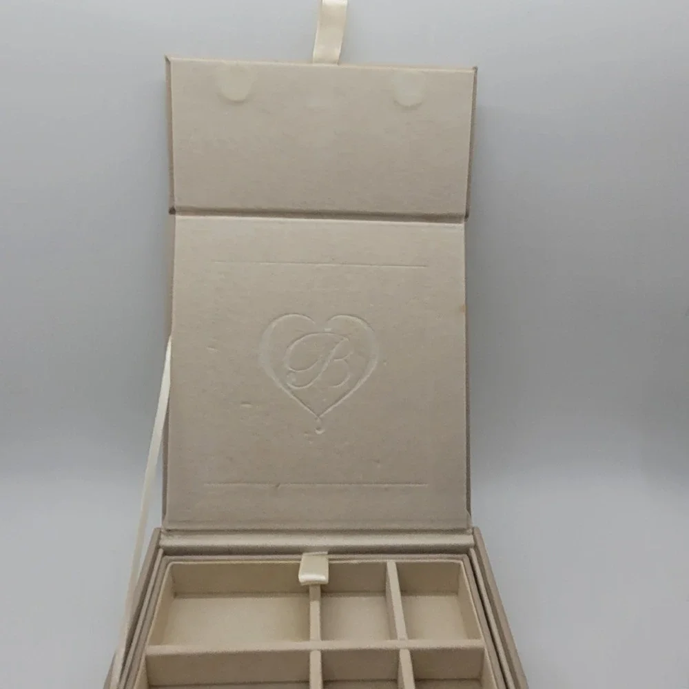 Brighton Follow Your Heart Pebbled Faux Leather Square Jewelry Box Silver Heart